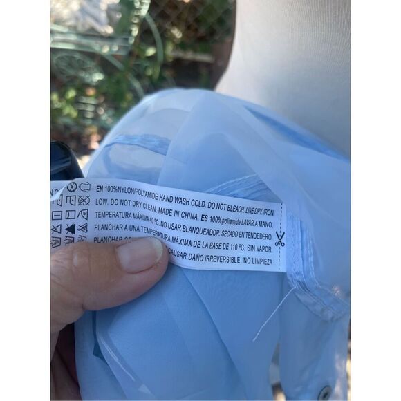 Forever 21 Sheer “Levi” Jacket Style Lightweight Light Blue Shacket Size Small - Picture 10 of 10